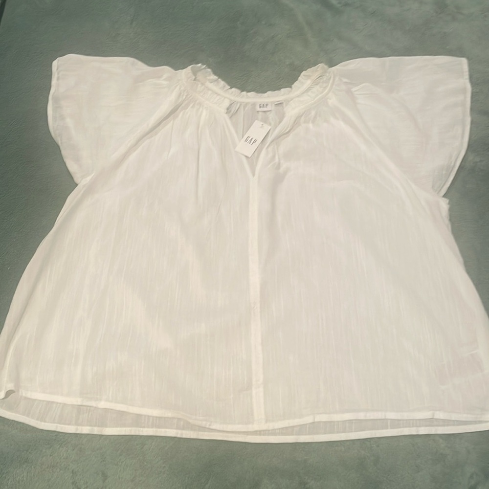 Gap white blouse Large nwt